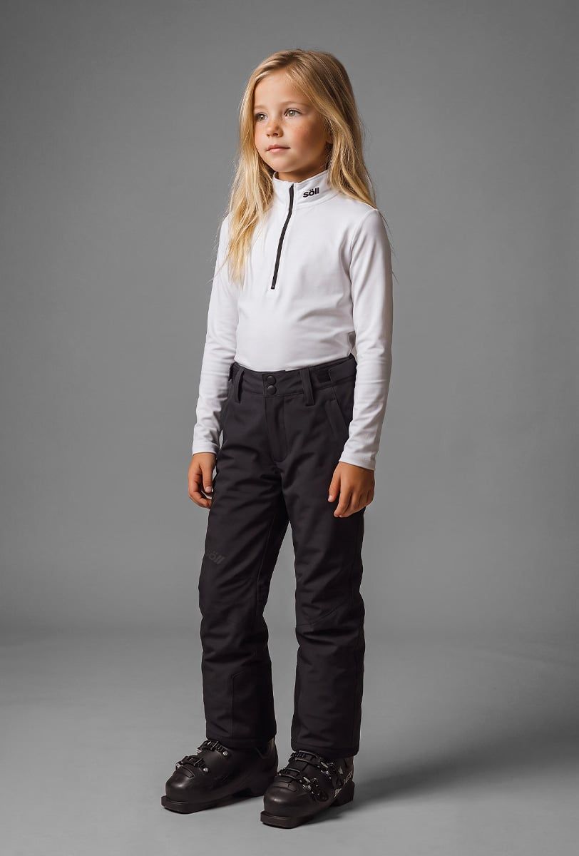 Pantalons d’esquí infantils Söll AGILE Black – vista frontal - 2